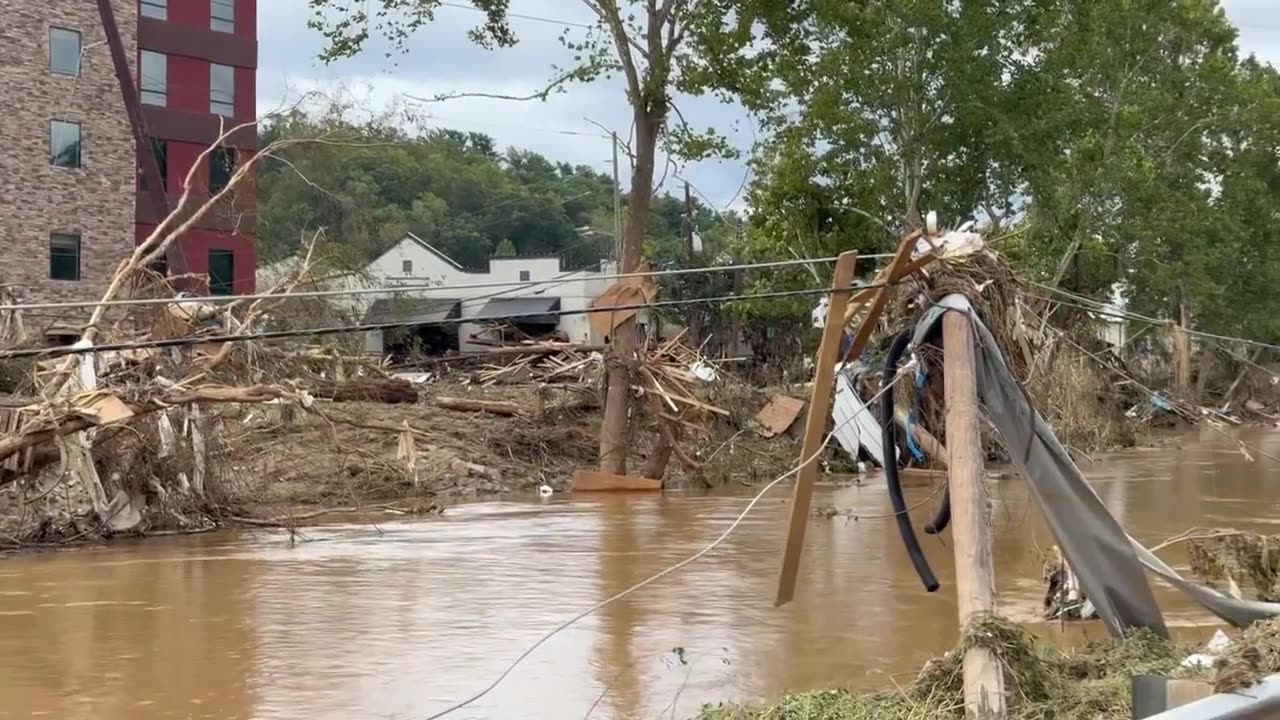 The water receded at Biltmore Village today revealing the devastation