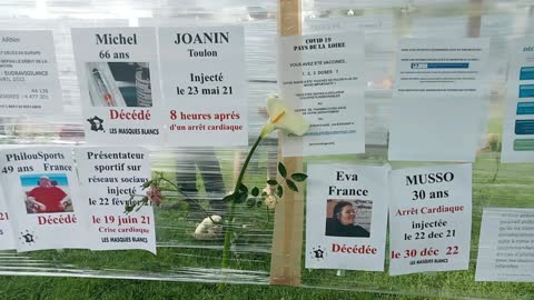 Les Masques Blancs Nantes Action Mémorial pour les morts apres injection le 14 mai