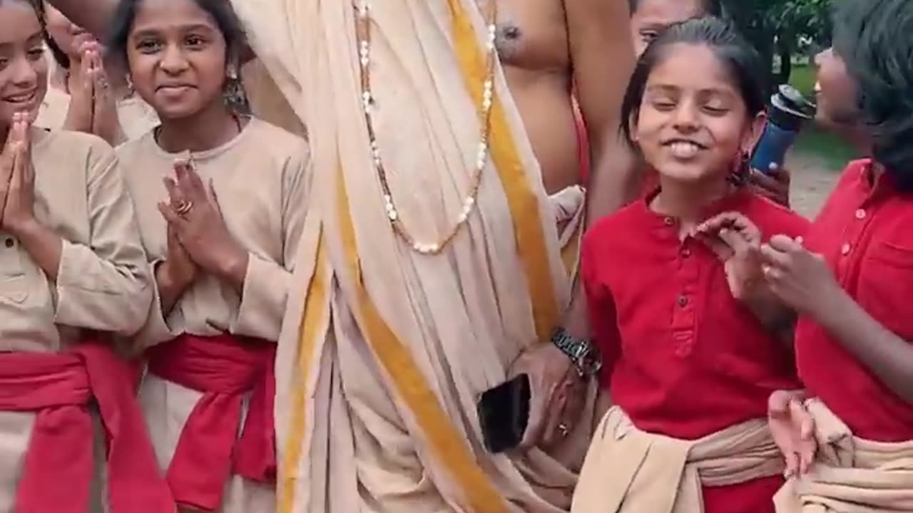 Students of Isha Samskriti Monkeying Around with Sadhguru