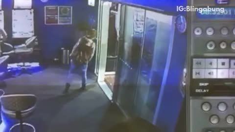 Girls not walking straight hits herself on door