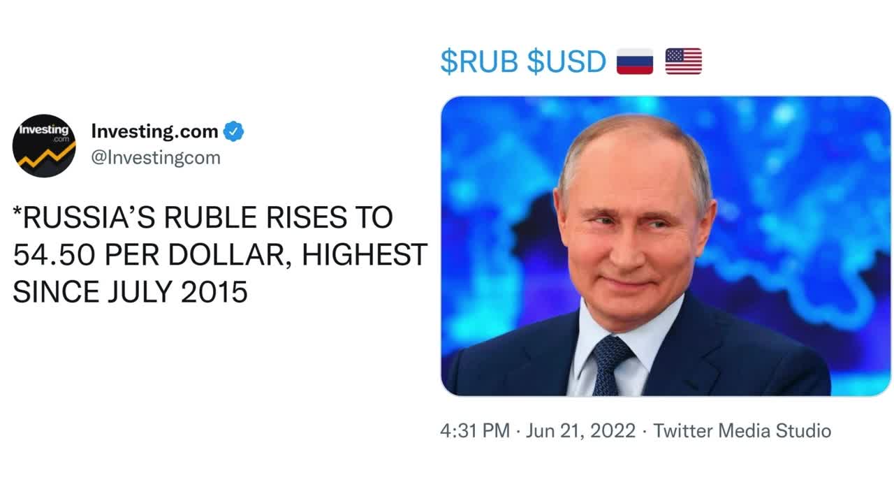 Russia's Ruble rises to 54.50 per dollar, highest since July 2015