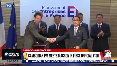 Cambodian pm meets Macron in first official visit
