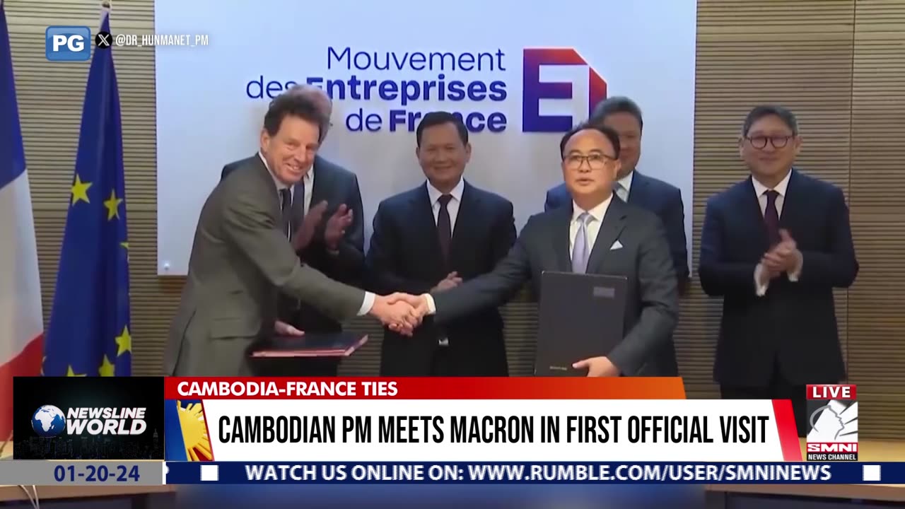 Cambodian pm meets Macron in first official visit