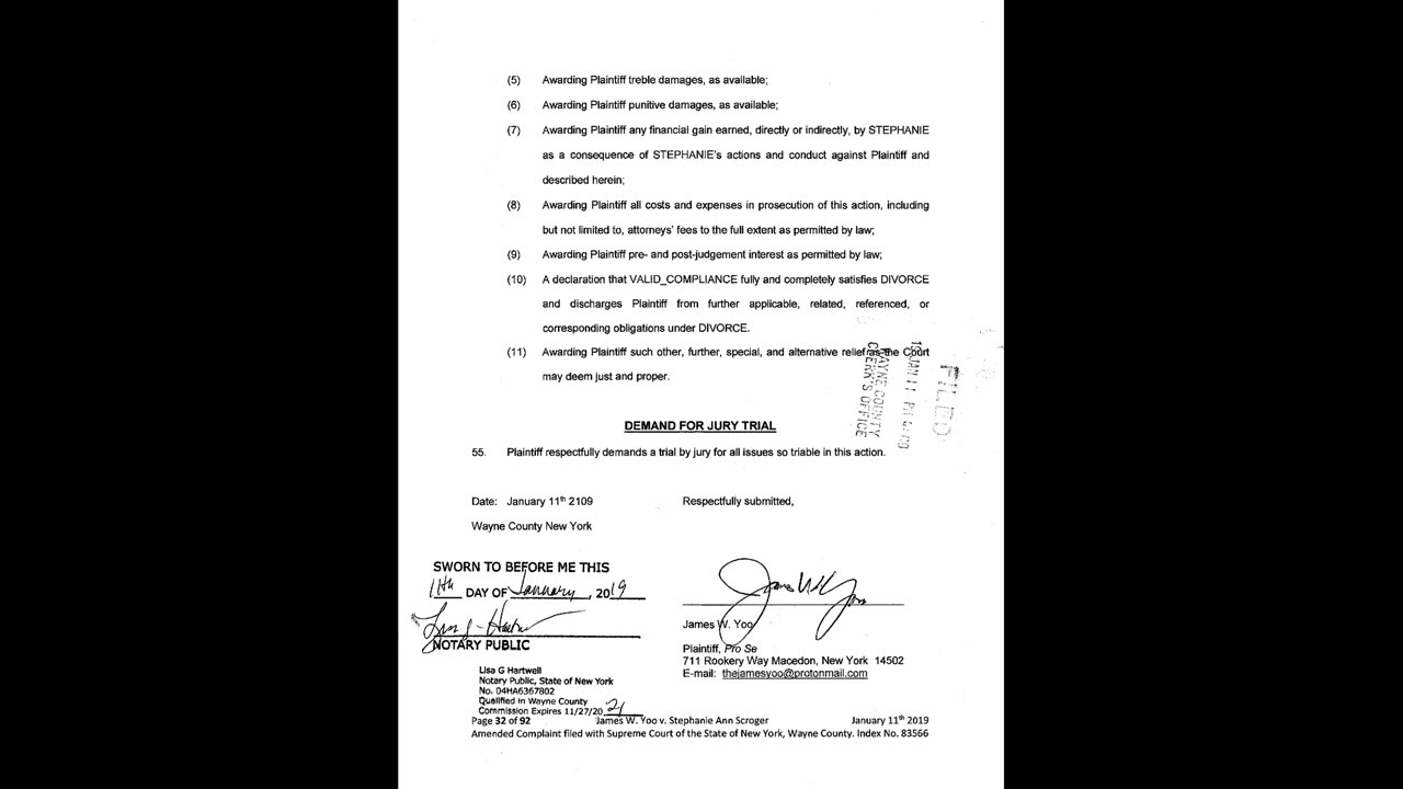 2019 James Yoo v Scroger. Amended Complaint (1 of 2). Wayne County Supreme Court