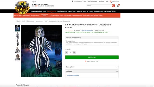 SPIRIT HALLOWEEN 2021 sneak peak Beetlejuice (WORST PROP EVER!!)!