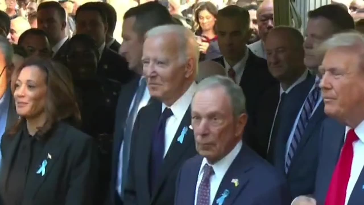 Joseph Martelli Donald Trump and Kamala Harris shaking hands