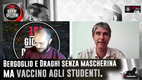 Bergoglio e Draghi senza mascherina... Ma vaccino agli studenti