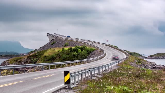 timelapse atlantic ocean road or the atlantic road atlanterhavsveien been awarded the title