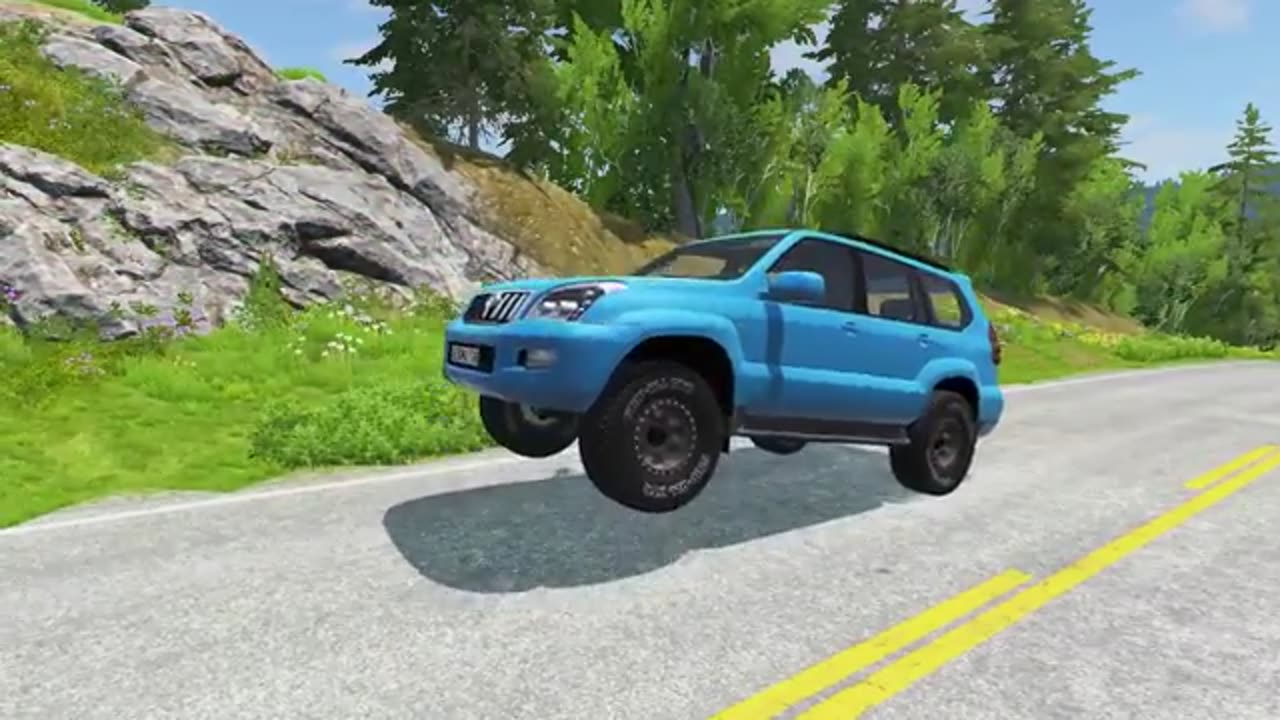 Double Flatbed Trailer Truck vs Speedbumps | Train vs Cars | Truck vs Portal Trap | BeamNG.Drive #1