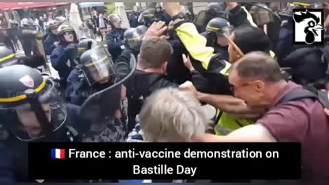 Protesters Class with Police in France. Protests Involve Vaccines, Vaccine Passports