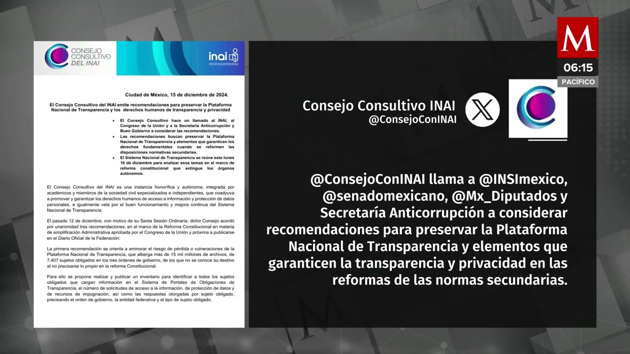 INAI solicita intervenir en la redacción de leyes secundarias sobre transparencia