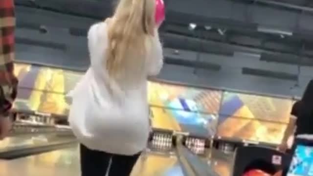 She Fell Down As She Throw The Ball