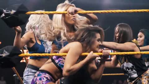 WWE FIGHT BETWEEN WOMEN'S OF RAW, SMACKDOWN,AND NXT