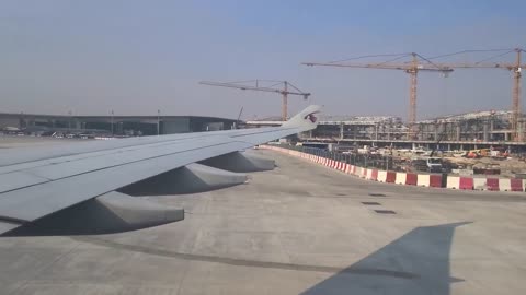 Qatar Airways landing on Doha