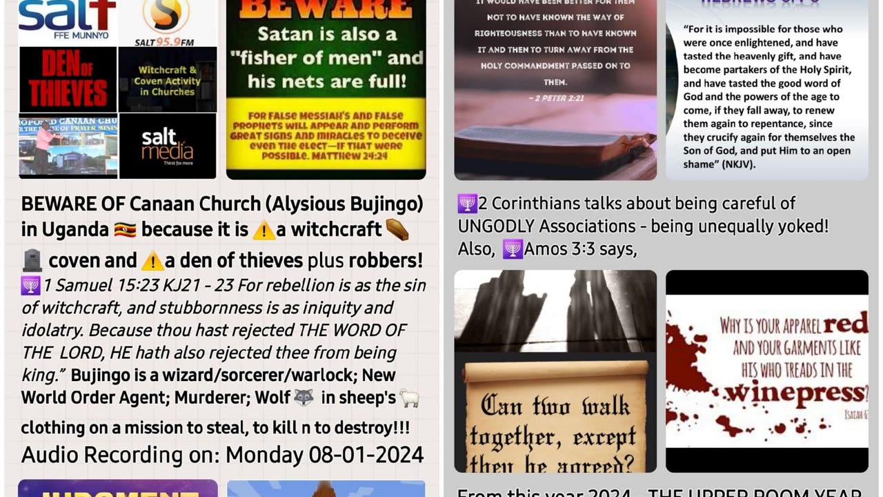 NWO+Wolf In sheep's clothing Aloysious Bujingo n Canaan Church Exposed 08-01-24 by Apostle Gordon