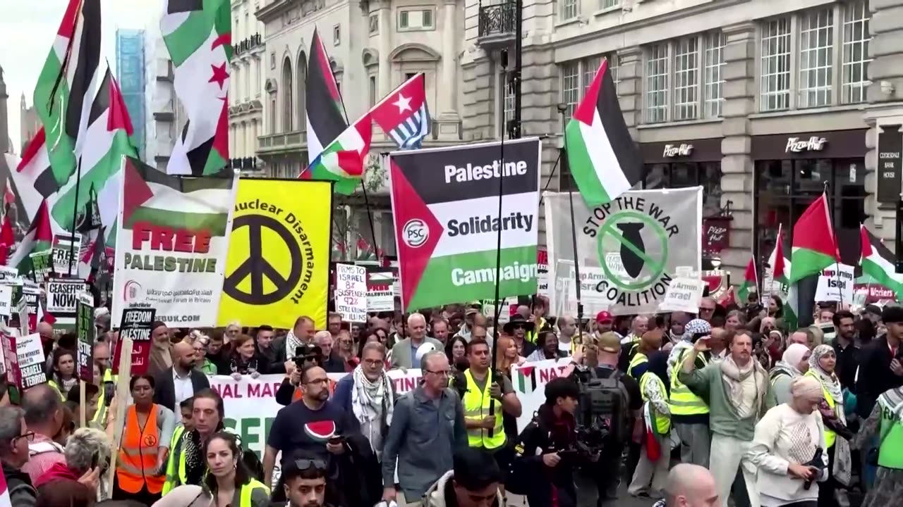 London's pro-Palestinian march marks 11 months of war in Gaza