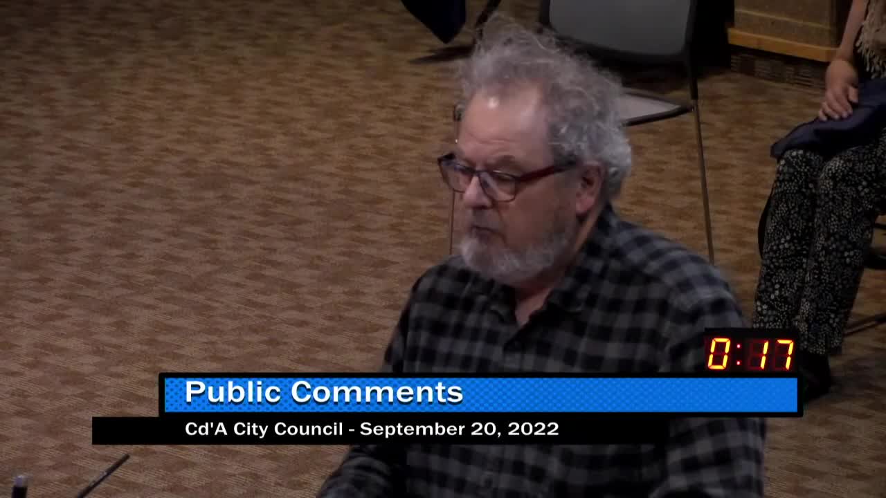 Richard - Public Comment CDA City Council Meeting 9/20/22