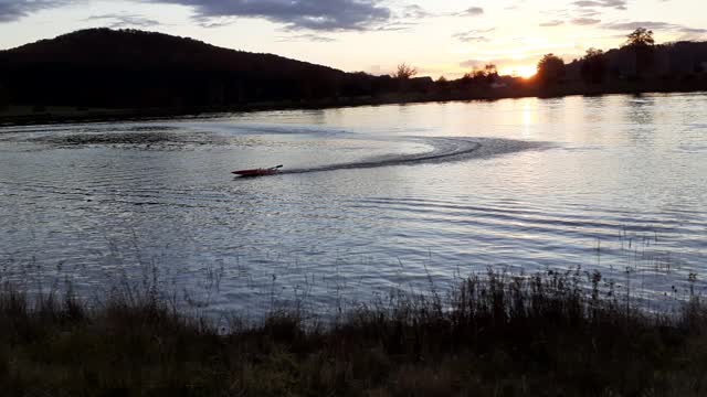 Mini speedboat Race & Ride in River