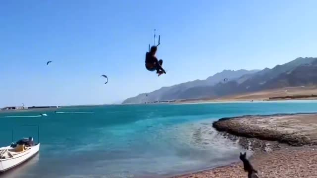 forget the original scenery because of busy life, extreme sports professional action