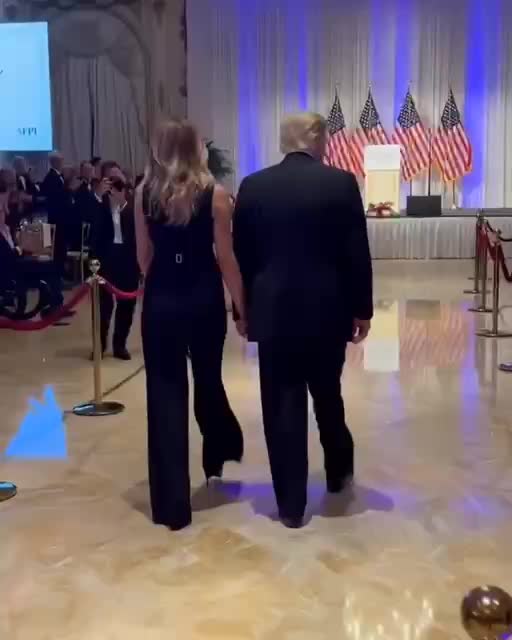 Melania and Donald Trump last night at Mar-a-Lago