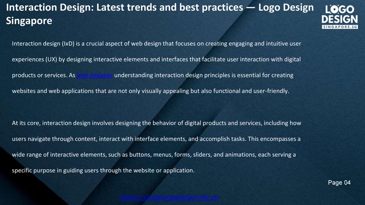 Interaction Design: Latest trends and best practices — Logo Design Singapore