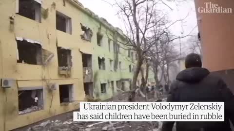 Children buried under rubble at Mariupol hospital after Russian airstrike, Zelenskiy says