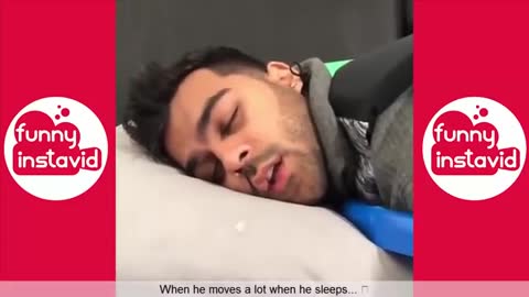 When he moves a lot while sleeping