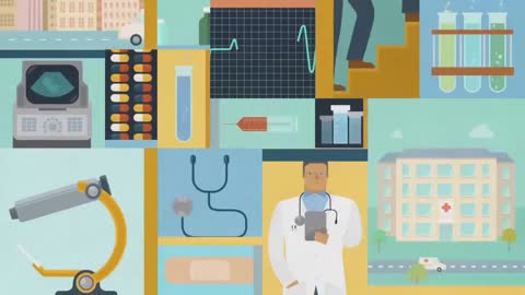 New creative city wind health care theme MG animation video