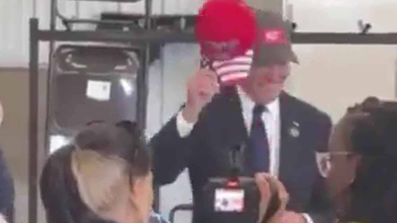 REAL VIDEO: Joe Biden puts on a Trump 2024 HAT!