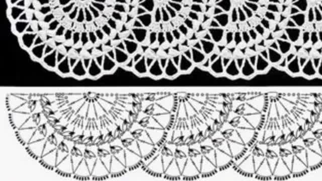 Bordura semicirculara crosetata Crochet pattern