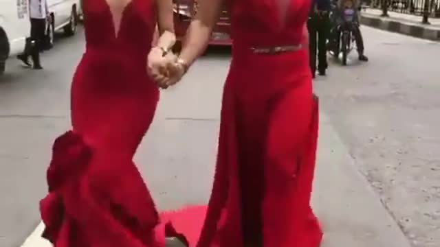 Funny imitation of beauty dress