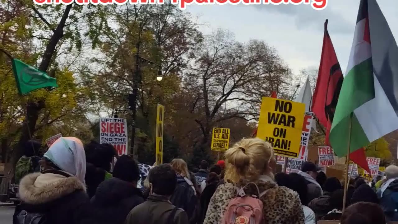 "ARMS EMBARGO NOW! ALL OUT FOR GAZA" in New York City.