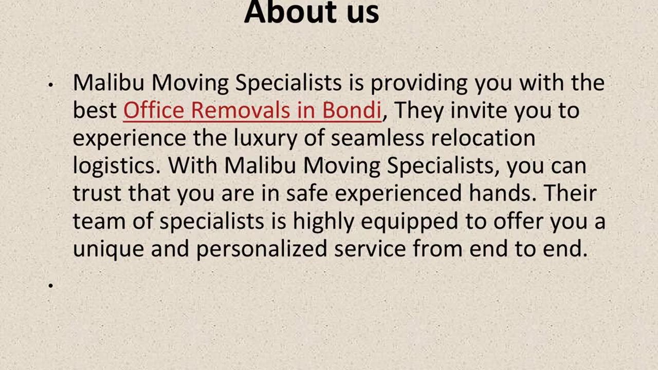 Get The Best Office Removals in Bondi.