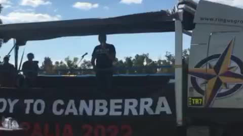 Riccardo Bosi at Canberra protest 16/04/22 talk 2