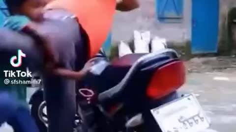 Funny bike riding