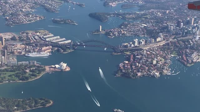 flying over sydney