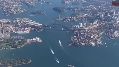 flying over sydney