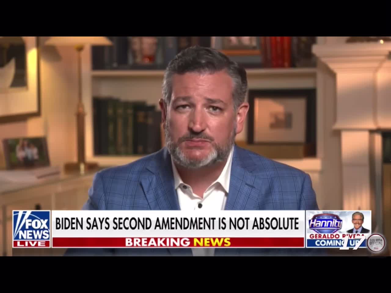 Ted Cruz says/ leftist want to take fire arms away and leave people defenseless.
