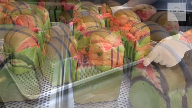 Amazing Cube Watermelon Bread! Colorful and Cutie