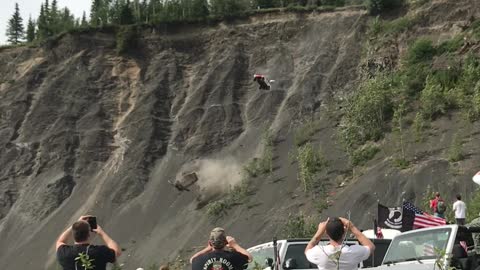 Cars Launch Off Cliff