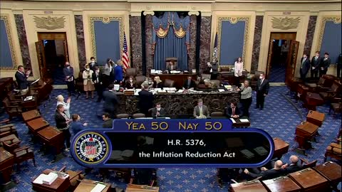 Kamala Harris and Senate Dems Cheer as They Pass Inflation Act, Raising Taxes on the Middle Class.