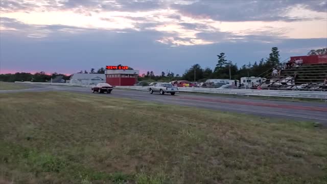 Mid 80's Monte Carlo Vs Mid 70's Chevy Vega Drag Race