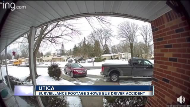Surveillance footage shows Utica bus driver accident