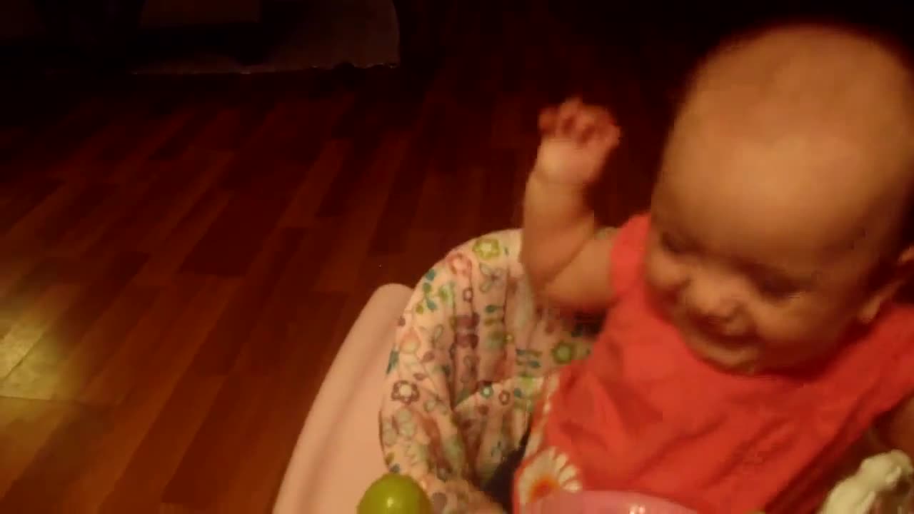 Baby Laughing Hysterically at the Dog Running