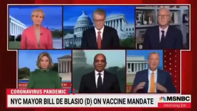 NYC mayor De Blasio - Volunteer is over for the jab