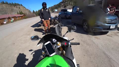 Motorcyclist Nearly Clips Deer Crossing Road