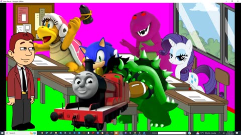 Dark Plasma Bowser throws a football across the classroom/Grounded