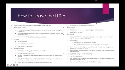 Weekly Webinar #32: “How to Leave the U.S.A.”