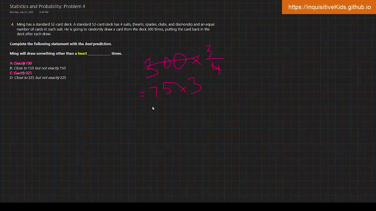 Statistics and Probability Word Problems: Problem 4