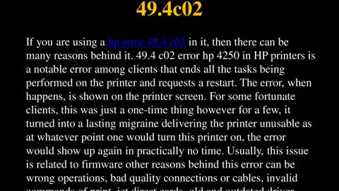 Steps To Fix HP Printer Error Code 49.4c02